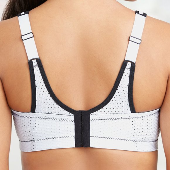 Glamorise SPORT Bra 46DD (DOUBLE-LAYER) Wicking (PADDED-STRAPS) WHITE NEW - Picture 3 of 14